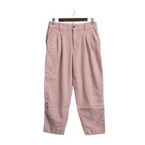 Banana Republic Factory Linen-Blend Herringbone Pleated Pant Bermuda Sand Sz 10